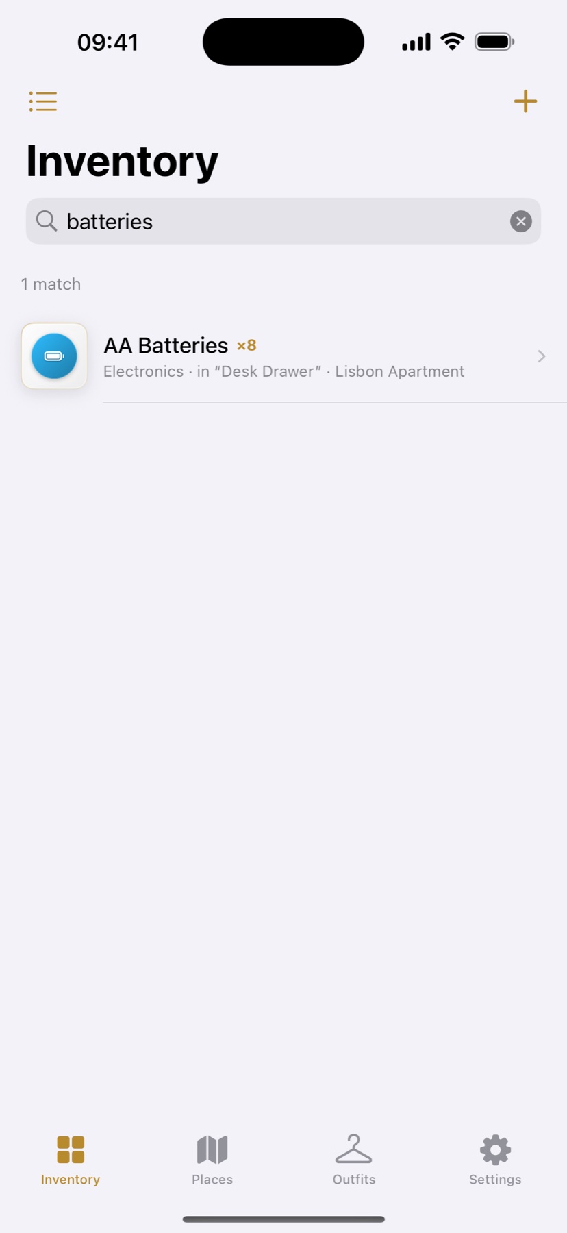 Search finding batteries in a desk drawer